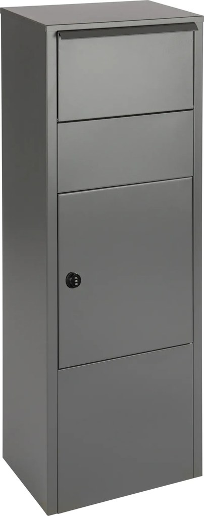 Practo Garden pakketbrievenbus Hannover met cijferslot - Mat grijs - 39 x 27 x 105 cm