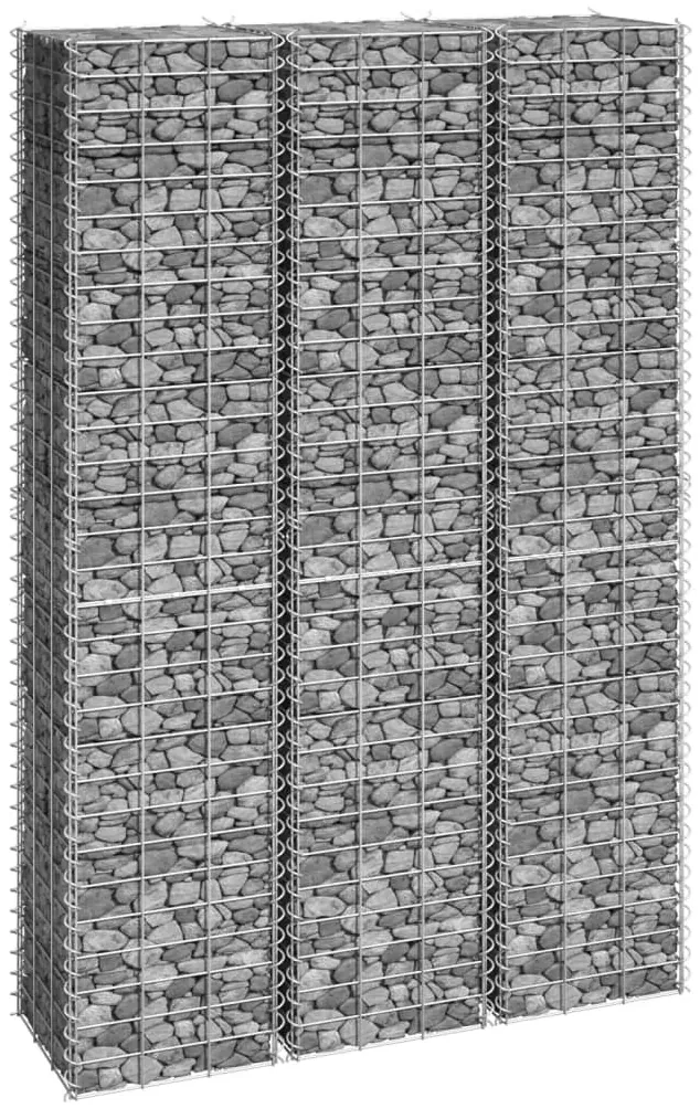 vidaXL Schanskorf plantenbakken 3 st verhoogd 30x30x150 cm ijzer