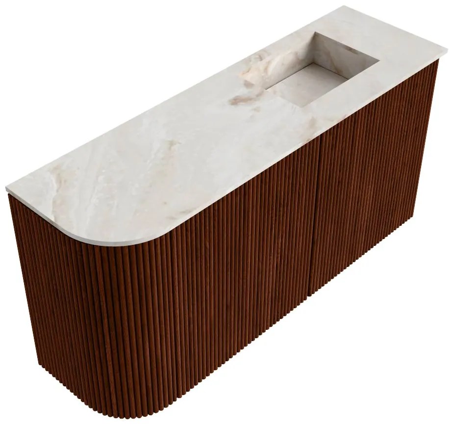 Mondiaz Joya DLux 80cm toiletmeubel ronding links ruby met wastafel faye rechts 1 kraangat frappe