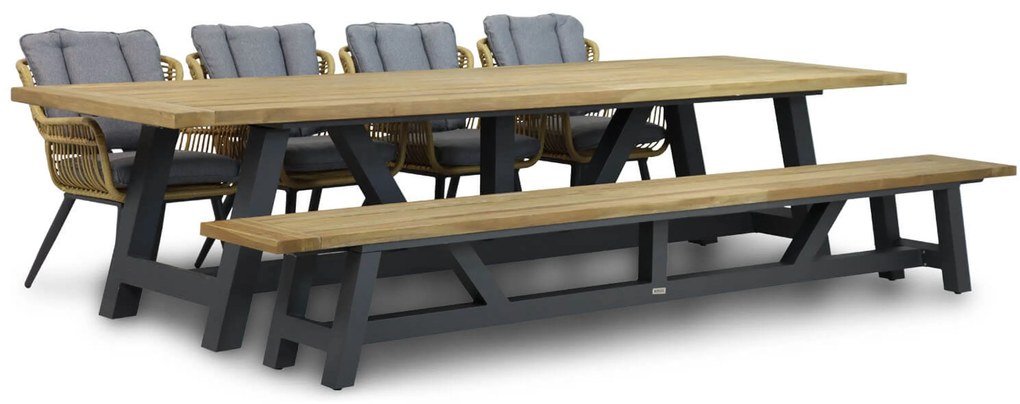 Tuinset 8 personen 330 cm Wicker/Aluminium/Aluminium/wicker Taupe Coco Azzano/Trente
