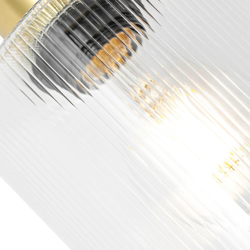 Art Deco plafondspot goud met glas verstelbaar - Laura