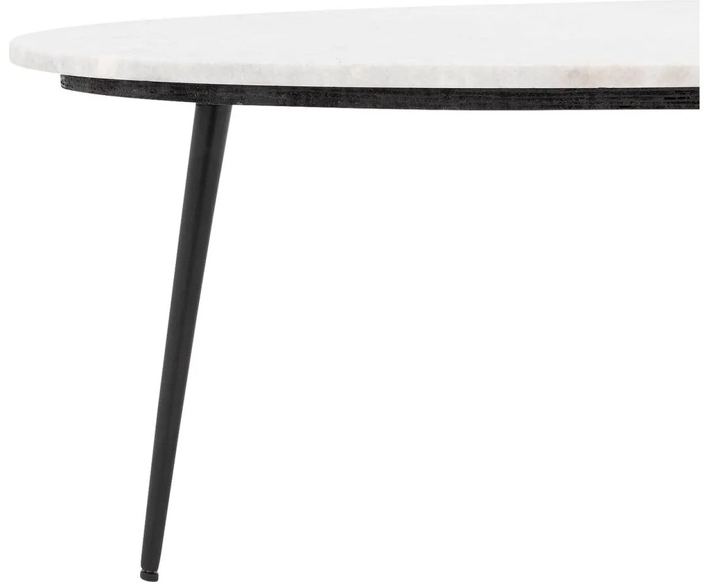 Goossens Salontafel Enzo ovaal, marmer wit, elegant chic, 70 x 35 x 50 cm