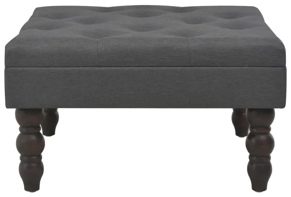 vidaXL Kruk 60x60x36 cm polyester donkergrijs