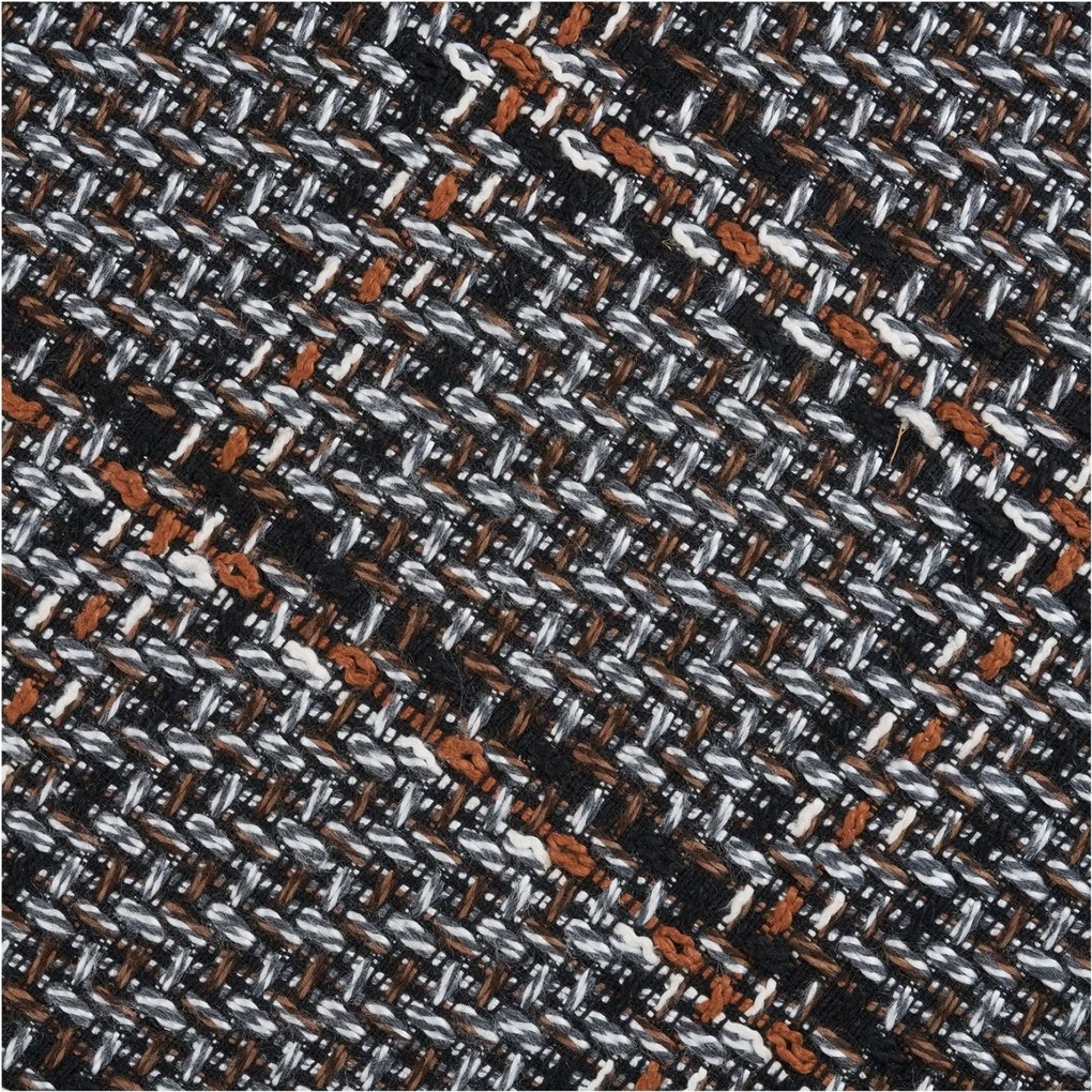 Falkirk Poef Tweed - Black/Brown