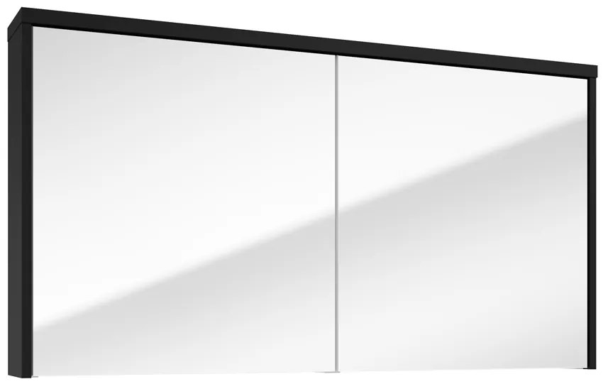 Fontana Basic spiegelkast 117cm met 2 deuren zwart mat