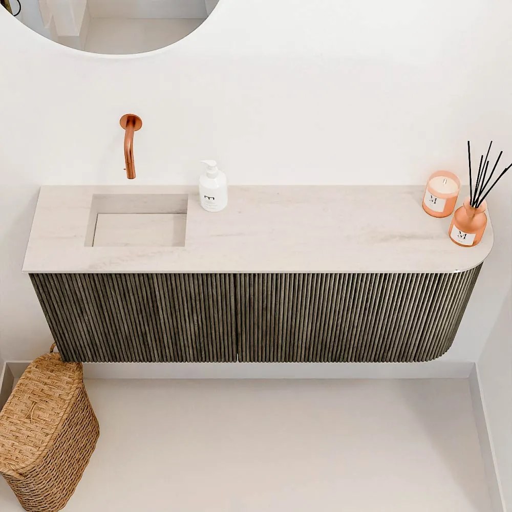 Mondiaz Joya DLux 100cm toiletmeubel ronding rechts shadow met wastafel faye links zonder kraangat meli