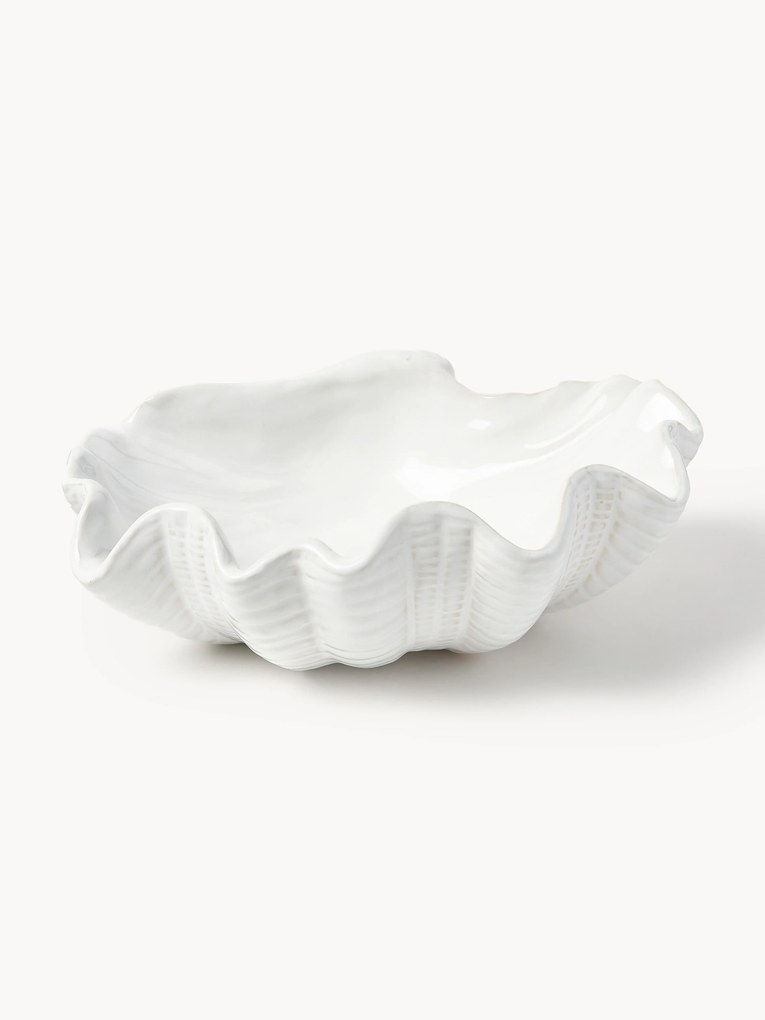 Geglazuurde decoratieve schaal Mar in schelp vorm, B 31 cm