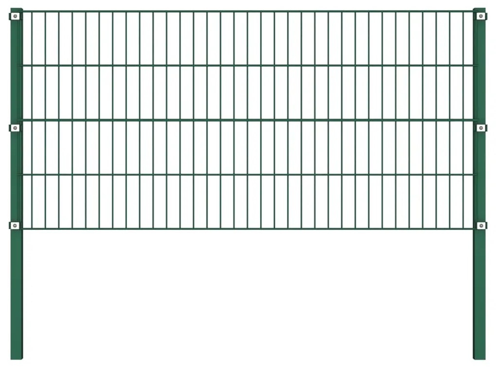 vidaXL Schuttingpaneel met palen 13,6x0,8 m ijzer groen