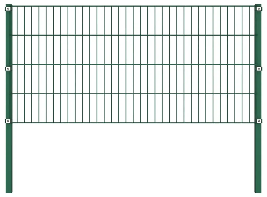 vidaXL Schuttingpaneel met palen 13,6x0,8 m ijzer groen