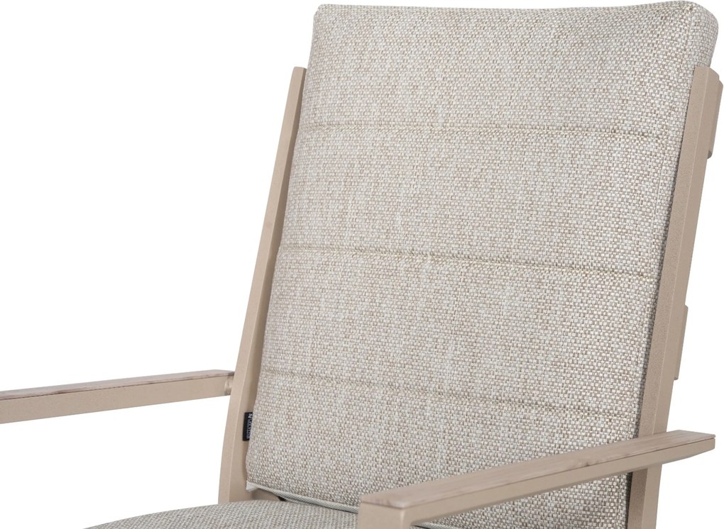 Tuinset Ronde Tuintafel 6 personen 150 cm Aluminium Zand/Beige Lifestyle Garden Furniture Lecce/Ancona