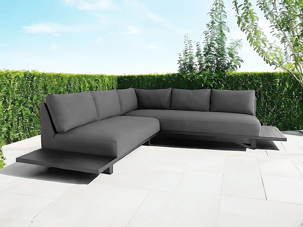 Flow. Emerald platform loungebank sooty All Weather loungeset Antraciet Sunbrella loungeset LoungesetHoek loungeset outdoor textiel - weerbestendig