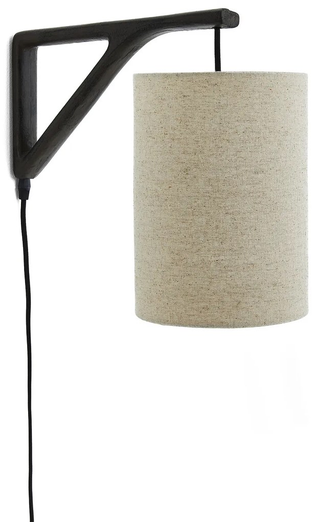 Wandlamp met kap in dik linnen Jakomé