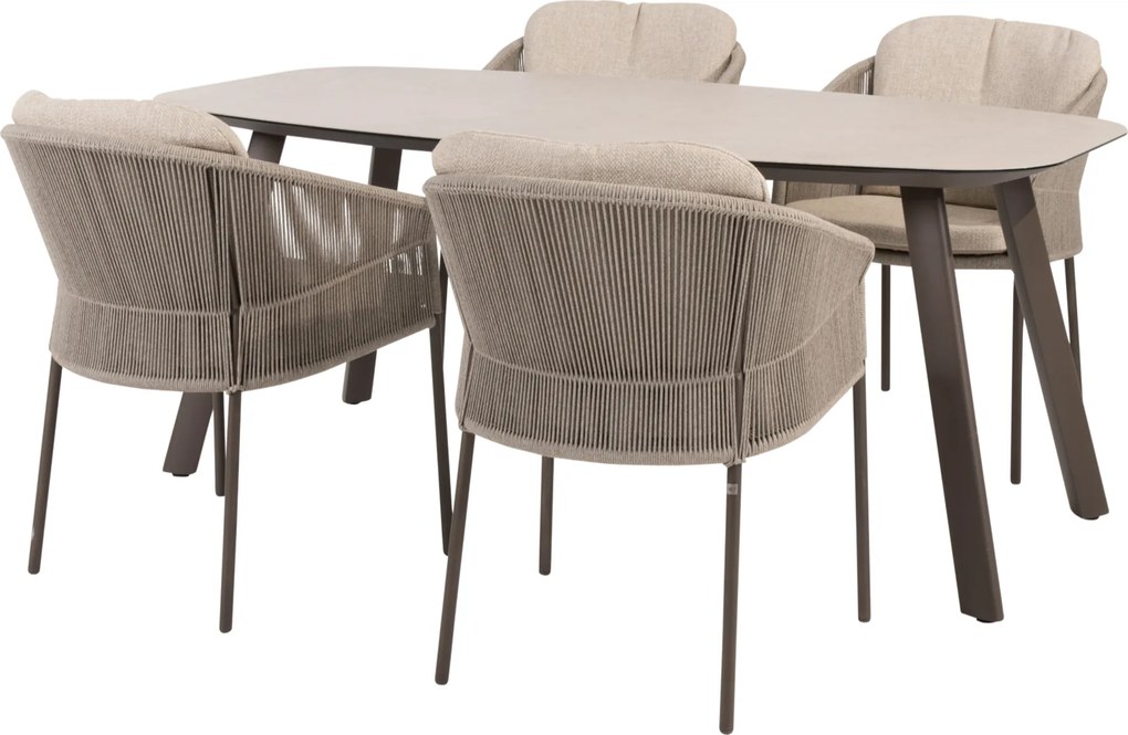 Manolo Florence dining tuinset 180x95xH75 cm 5 delig keramiek terre Taste 4SO