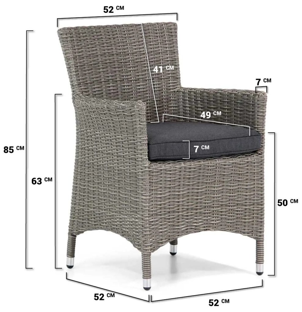 Tuinset 10 personen 400 cm Wicker Grijs Garden Collections Dublin/Brighton