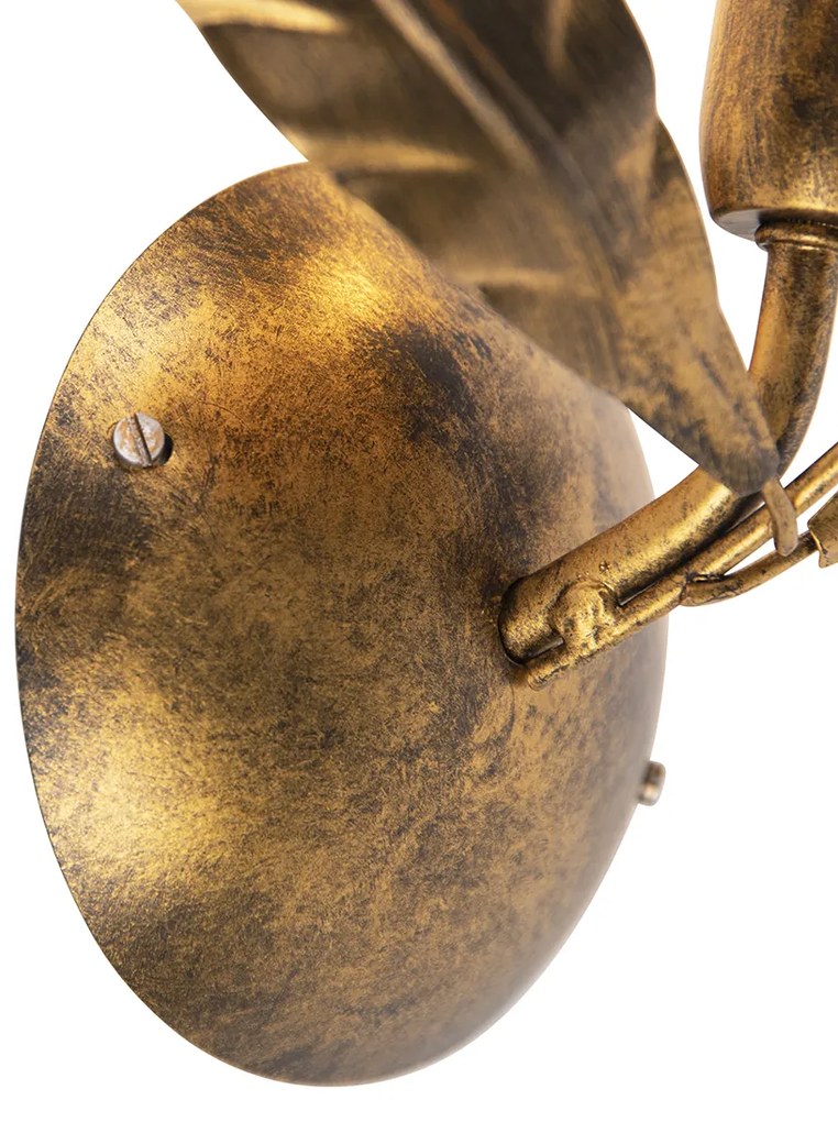 Art Deco wandlamp antiek goud - Linden