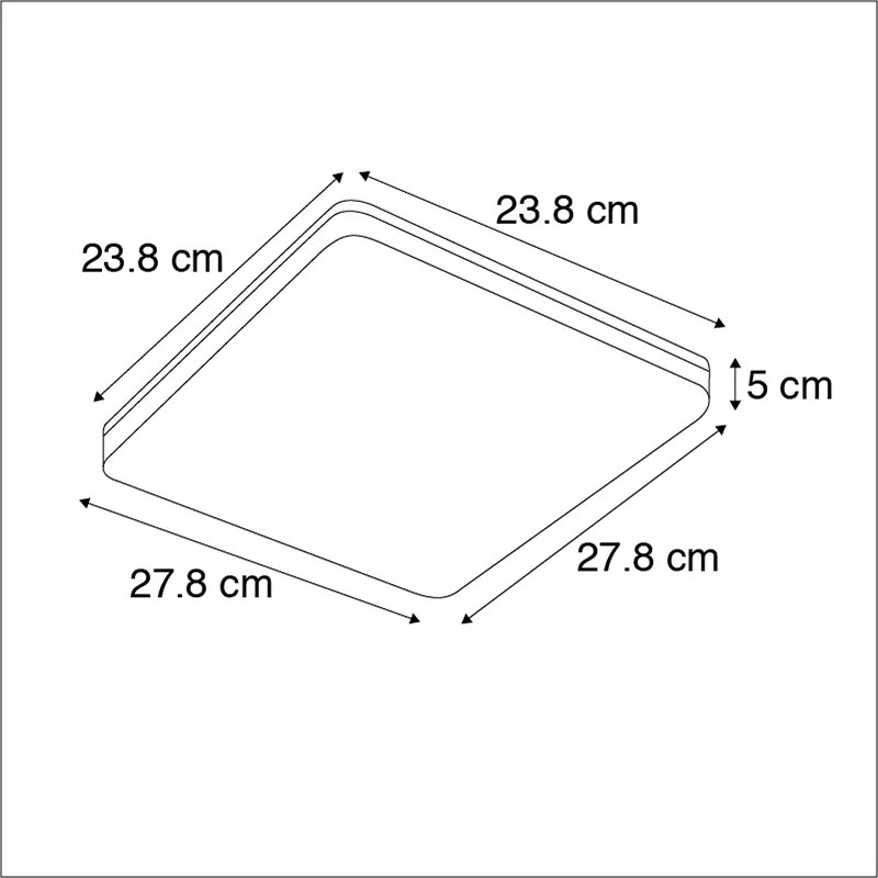 Buitenlamp Moderne plafondlamp vierkant incl. LED - Plater Modern IP54 Buitenverlichting Lamp