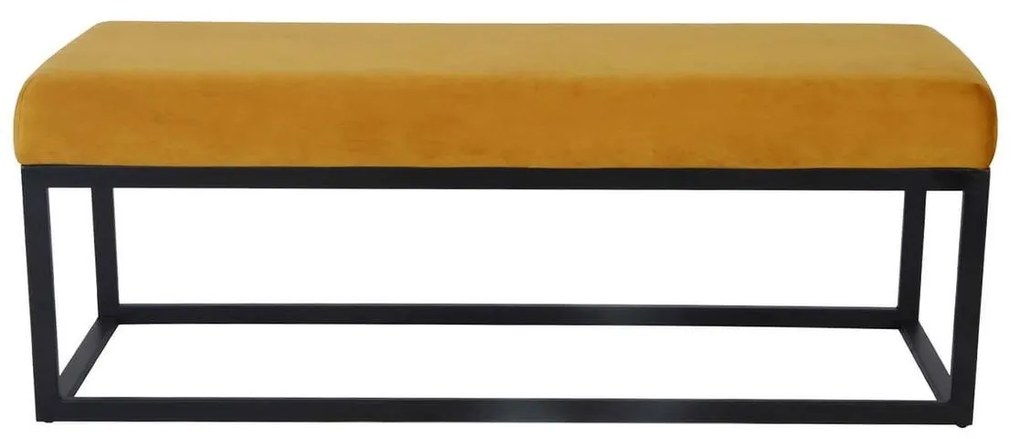 House of Rebels Bankje - Glossy - Velvet  - Okergeel - 121cm - House of Rebels