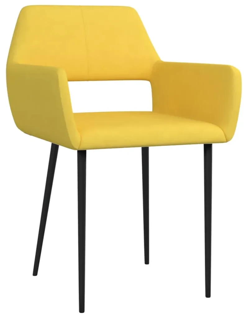 vidaXL Eetkamerstoelen 4 st stof geel