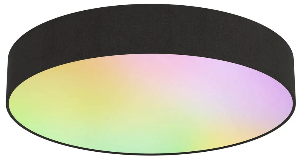 Stoffen Smart plafondlamp zwart 30cm incl. LED RGB met afstandsbediening - Taiko Modern rond Binnenverlichting Lamp