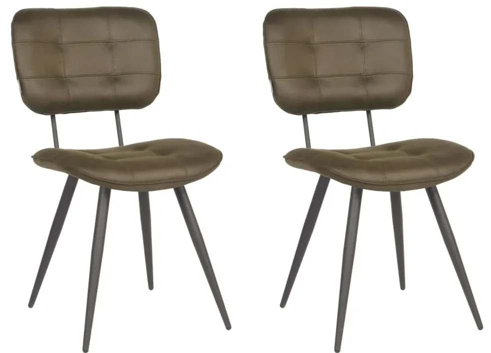 LABEL51 Eetkamerstoelen 2 st Gus 49x60x87 cm legergroen