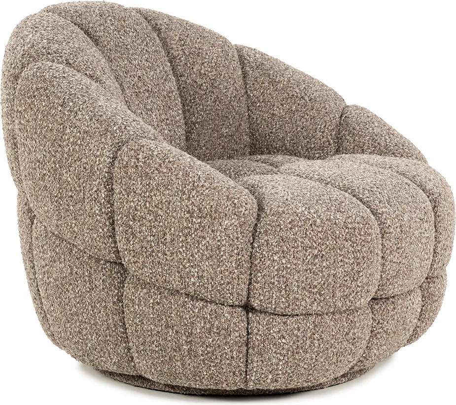 Ronde Fauteuil Draaibaar Boucle Taupe