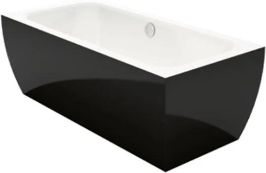 Bette Cubo Silhouette bad plaatstaal rechthoekig 177x85x45cm vrijstaand bicolour binnen wit en buiten glanzend zwart 8431CF350