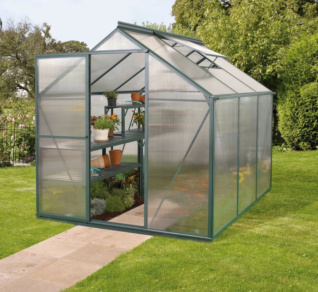 Vitavia Triton serre - 3,8m² - met 4 mm polycarbonaat - Donkergroen
