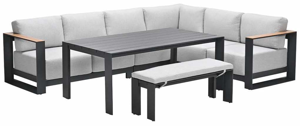 Garden Impressions Malakka lounge dining set 6-delig - valley sand - light teak look