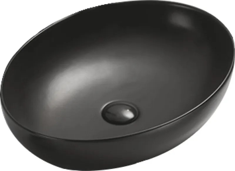 Mexen Jowita opbouwwasbak 52 x 39 cm, matzwart - 21355285