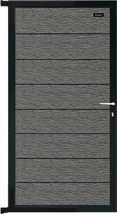 Tuindeur composiet Modular co-ex rock grey met antraciet alu frame compleet (90 x 180 cm)