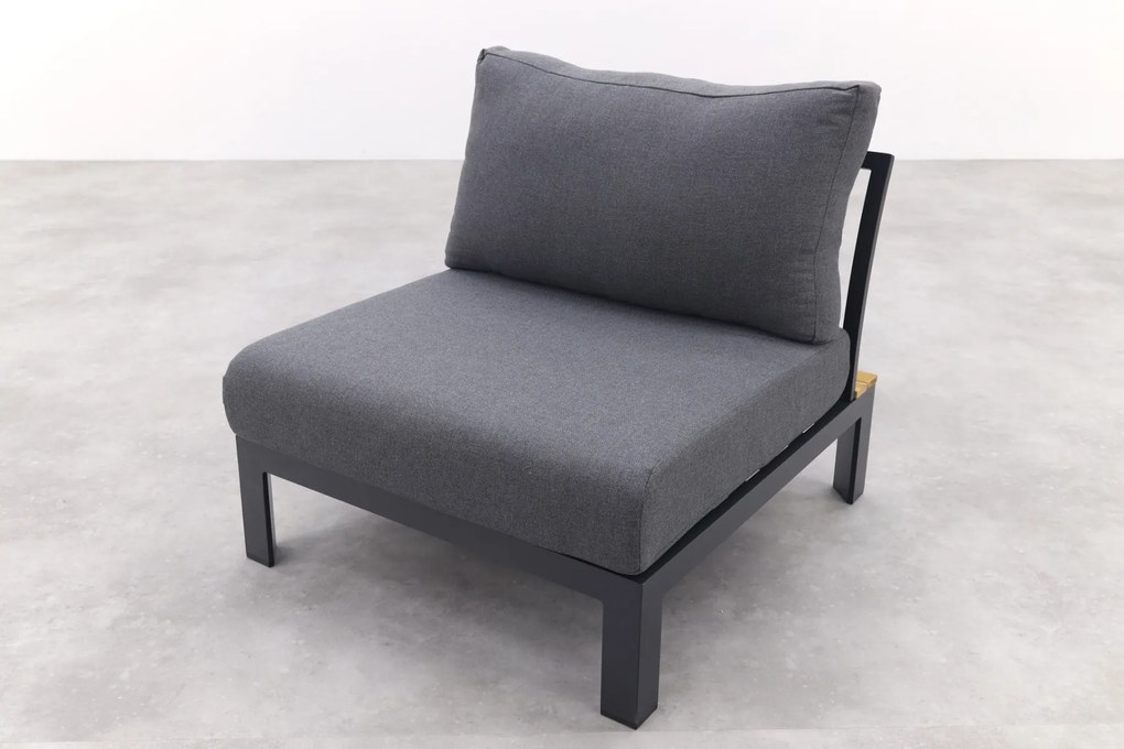 Avalounge center module - aluminium/teak - Op=Op