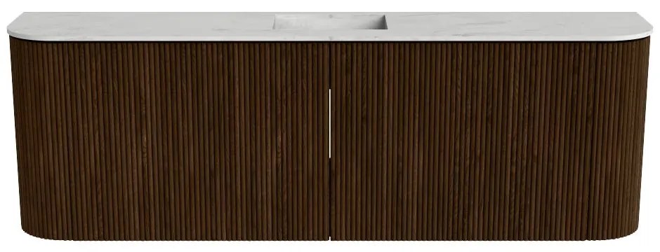Mondiaz Joya DLux 125cm toiletmeubel ronding links/rechts walnut met wastafel faye midden zonder kraangat opalo