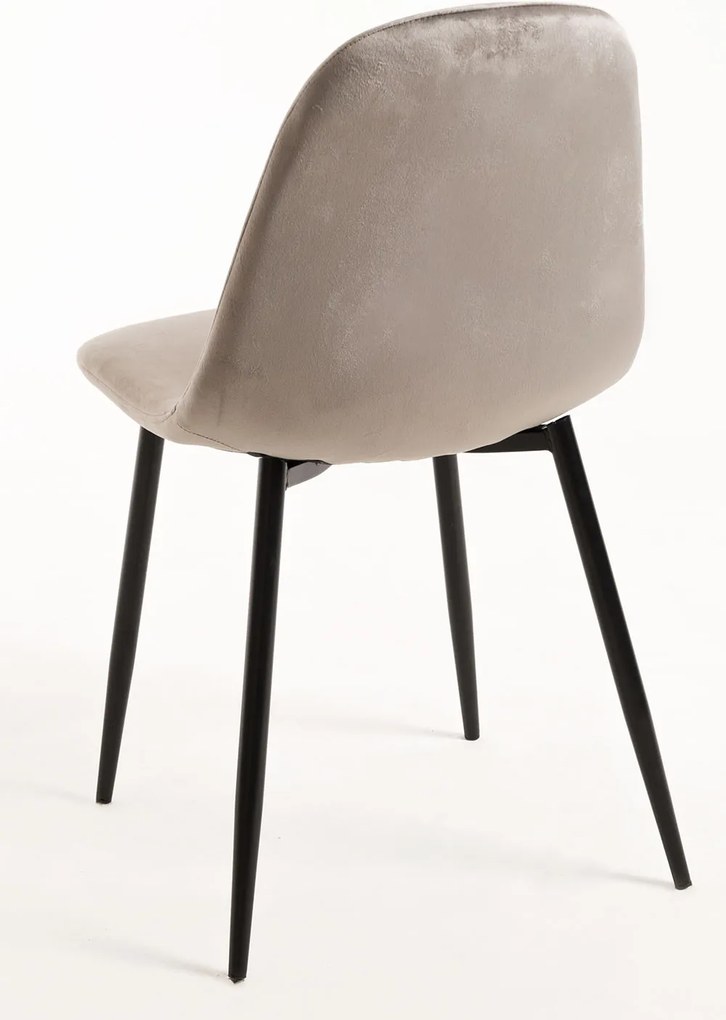 Set 4 Teok Black Fluwelen Stoelen