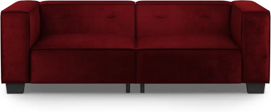 Rivièra Maison - Hampton Heights Sofa 3,5 Seater, velvet, vineyard burgundy - Kleur: rood
