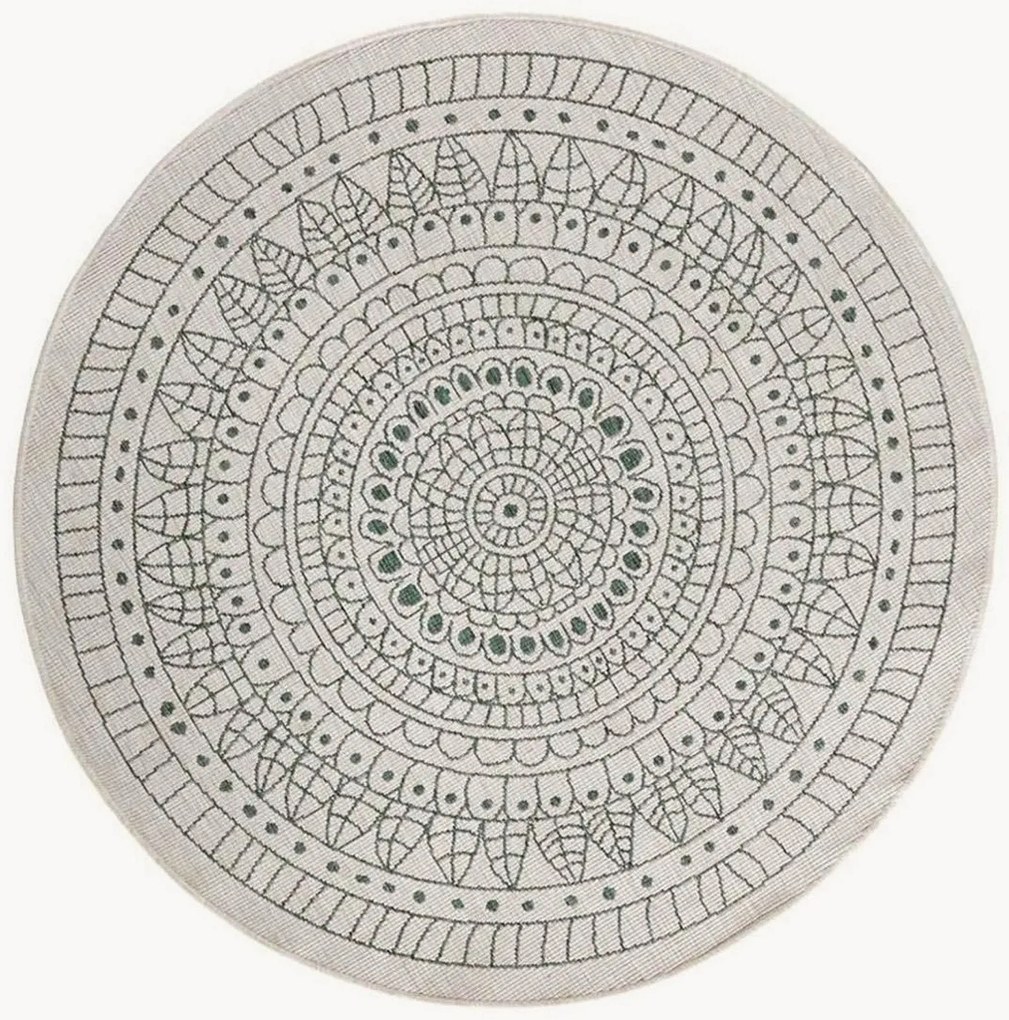 Rond in- & outdoor laagpolig vloerkleed Porto, omkeerbaar