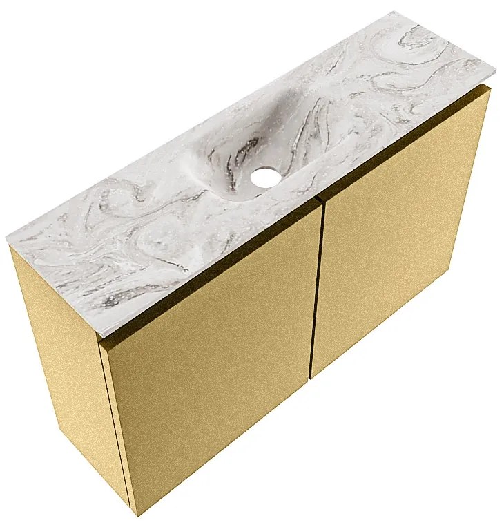 Mondiaz Ture DLux toiletmeubel 80cm oro met wastafel glace midden met kraangat