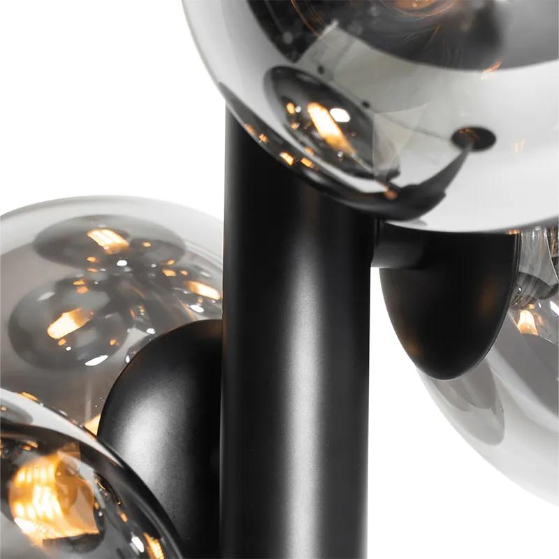 Vloerlamp zwart met smoke glas 12-lichts - Bianca Art Deco G9 Binnenverlichting Lamp