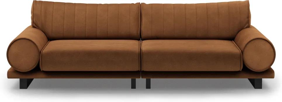 Rivièra Maison - Collins Sofa 3,5 Seater, velvet, cognac - Kleur: bruin