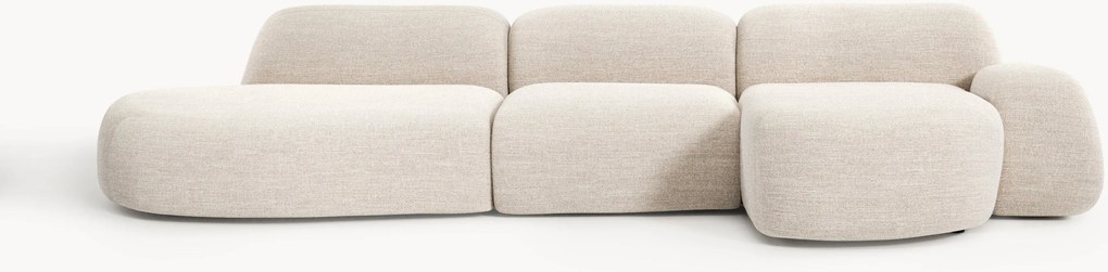 Modulaire bouclé hoekbank Wolke (4-zits) met chaise longue