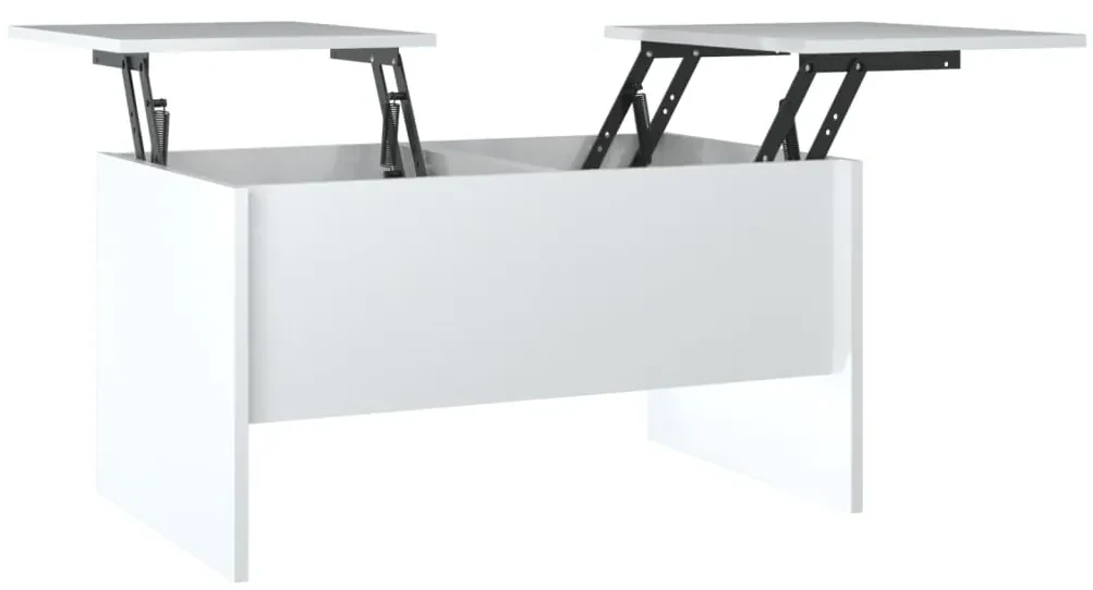 vidaXL Salontafel 80x50x42,5 cm bewerkt hout hoogglans wit