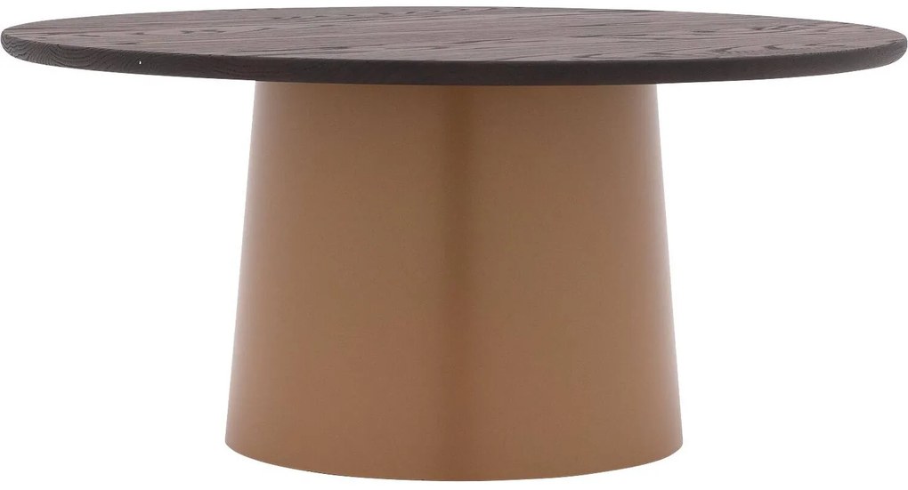 Goossens Excellent Salontafel Uniek rond, hout eiken bruin, elegant chic, 80 x 37 x 80 cm