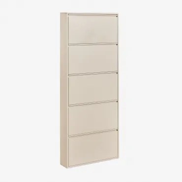 Logan Stalen Schoenenrek Tapioca Beige & 5 Deuren - Sklum