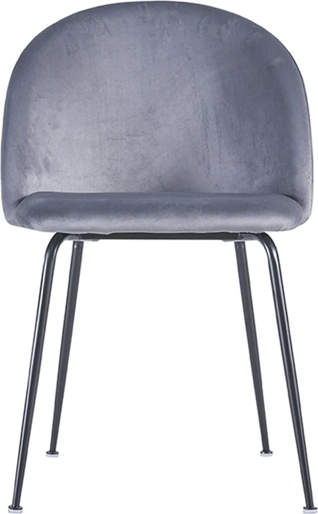 Set 4 Black Dalnia Fluwelen Stoelen