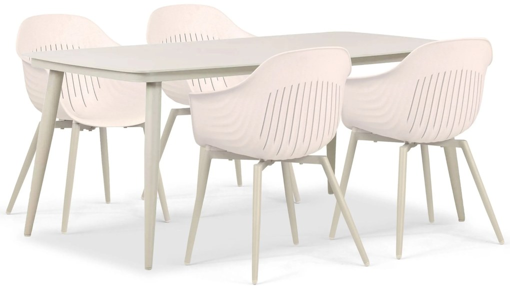 Tuinset 4 personen 180 cm Kunststof Taupe Lifestyle Garden Furniture Lissabon/Vienna
