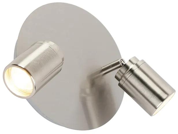 Moderne badkamer Spot / Opbouwspot / Plafondspot staal 2-lichts IP44 - Ducha Modern GU10 IP44 rond Lamp