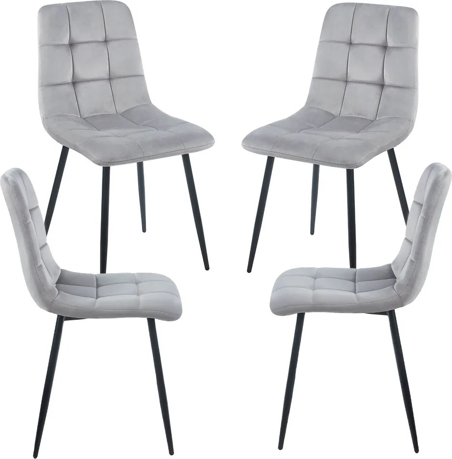 Set 4 Stuhl Fluwelen Stoelen