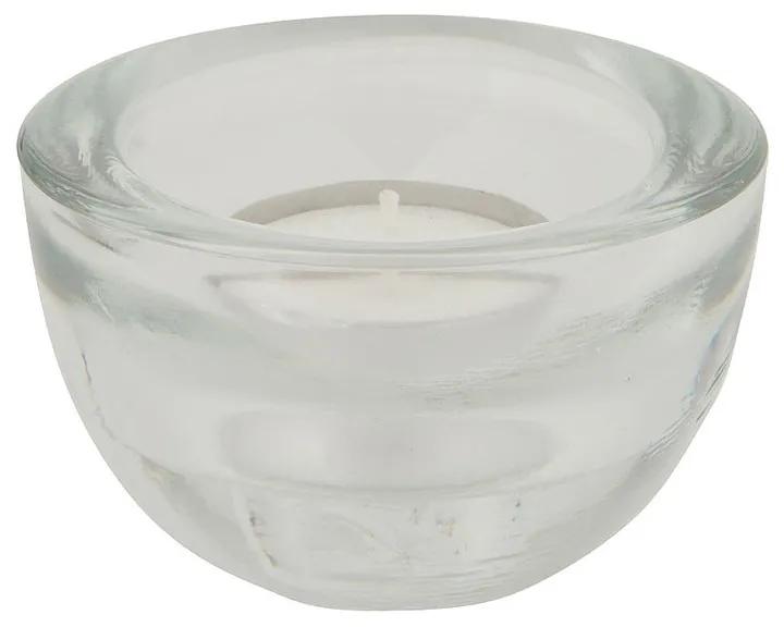 Theelichthouder glas basis - transparant - 8x4.5 cm