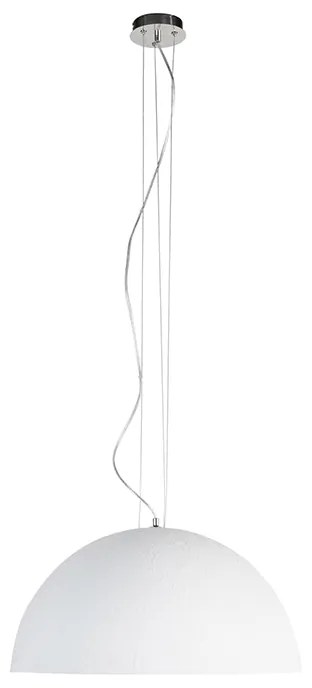 Eettafel / Eetkamer Moderne hanglamp wit met zilver 50cm - Magna Modern E27 rond Binnenverlichting Lamp