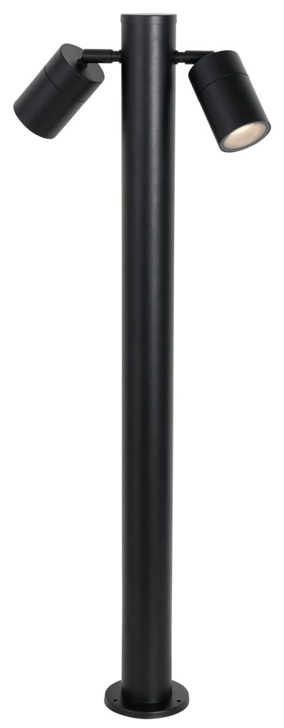 Staande buitenlamp zwart 80 cm IP44 verstelbaar 2-lichts - Duo