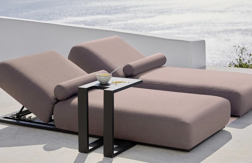 Flow. Ligbed Sentosa taupe chiné met zwart frame